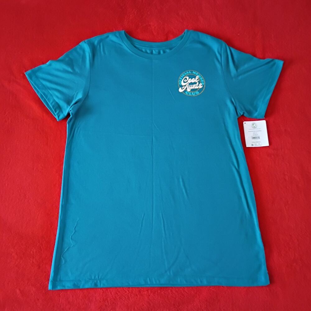 Best Auntie Tee Shirt Women Size M Mother's Day Teal T-shirt NWT Celebration